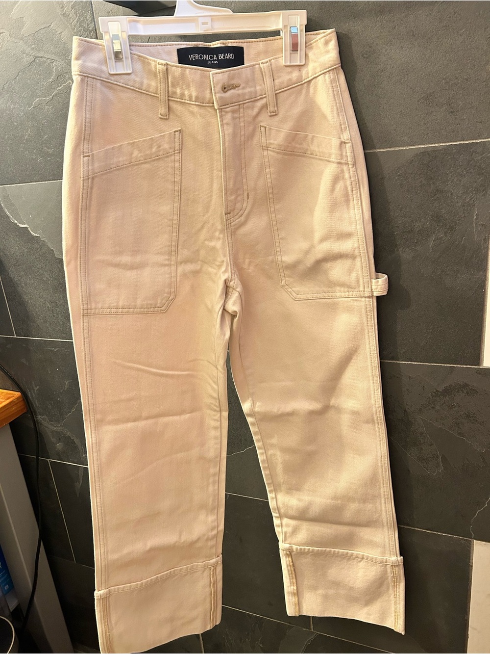 Veronica Beard Dylan Full Length Straight High Rise Pants